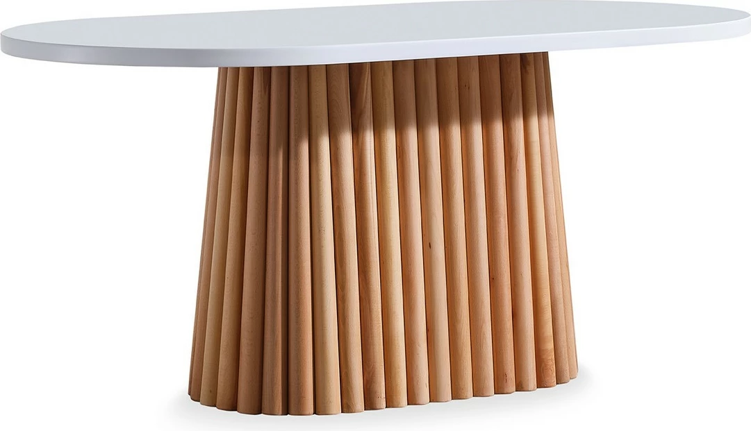 Tavolinë ngrënieje Skye Decor, Soho, e bardhë, natyrale