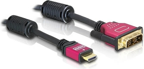 Kabllo DeLOCK HDMI në DVI-D, 5 m, male/male, e zezë