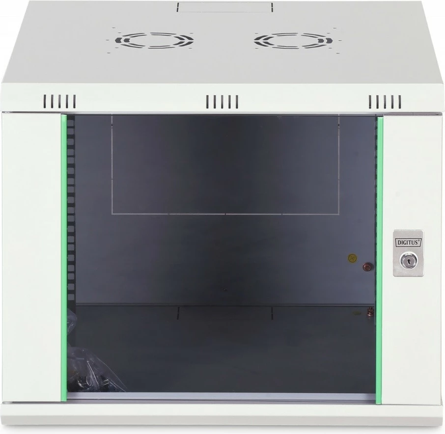 Kabinet rrjeti muror Digitus DN-37106 19" 9U 474x600x600 mm derë xhami IP20 ngarkesë 60 kg i pa-montuar gri