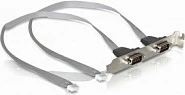 Braketë slot DeLOCK 2x port COM DB-9, 2.0 mm pitch, argjendtë