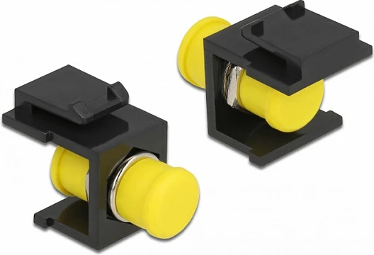 Modul Keystone DeLOCK FC Simplex femër-në-femër, i sheshtë, i zi