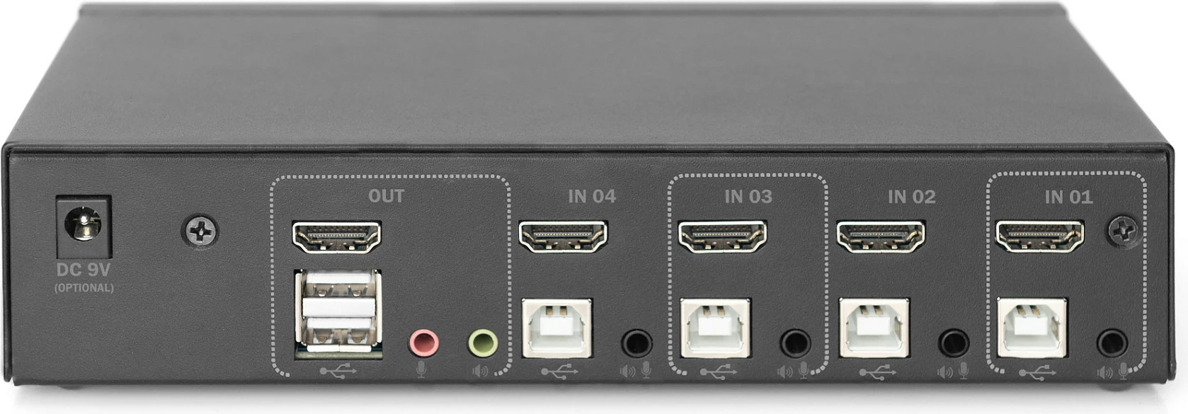 Switch KVM Digitus 4-Port HDMI 4K, USB, Audio, i zi