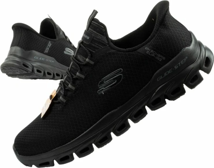 Atlete meshkuj Skechers Glide-Step Slip-Ins, të zeza