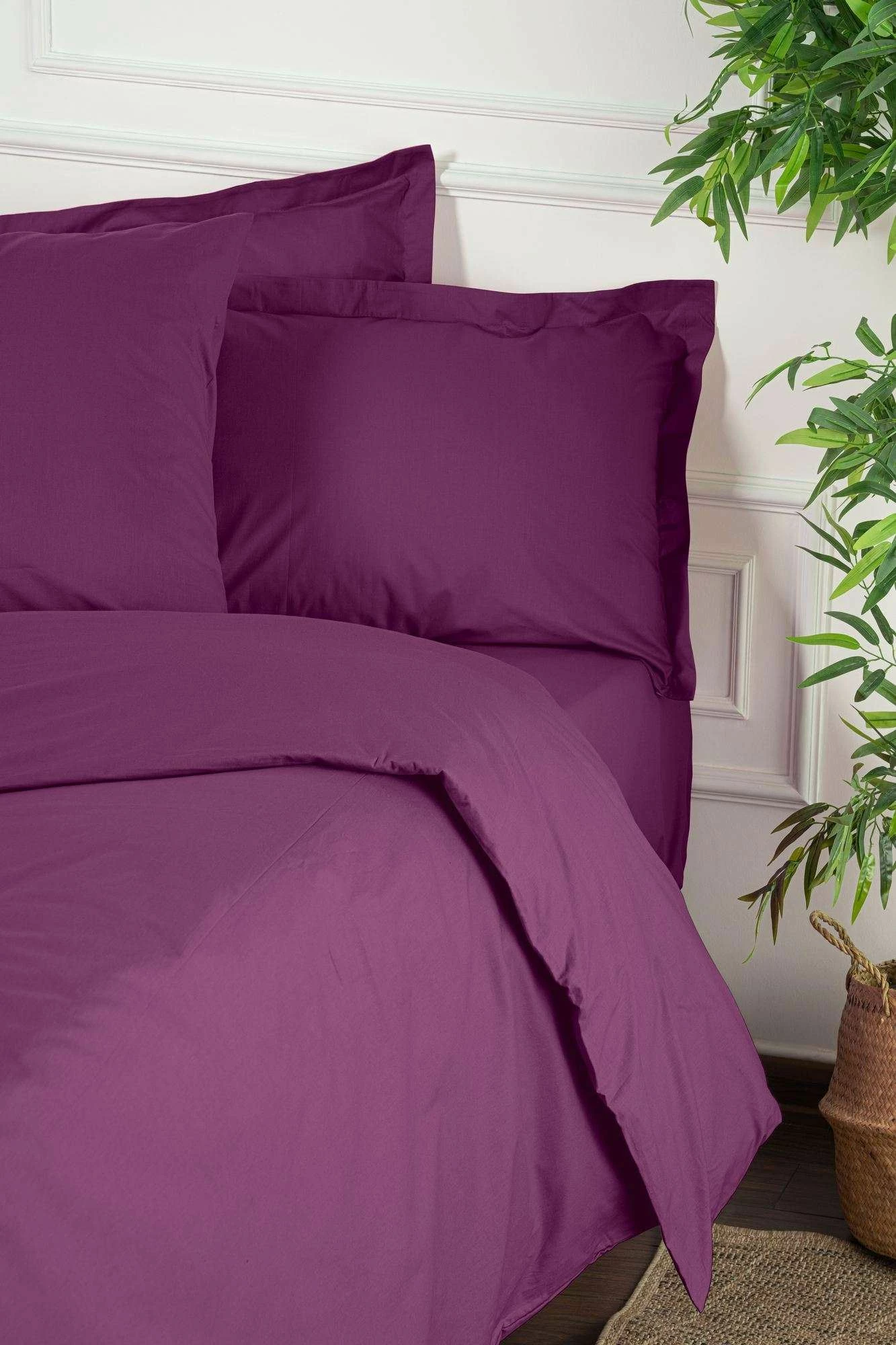 Set mbulesë jorgani super king, ranforce, ngjyrë vjollcë, L'Essentiel Linge de Maison