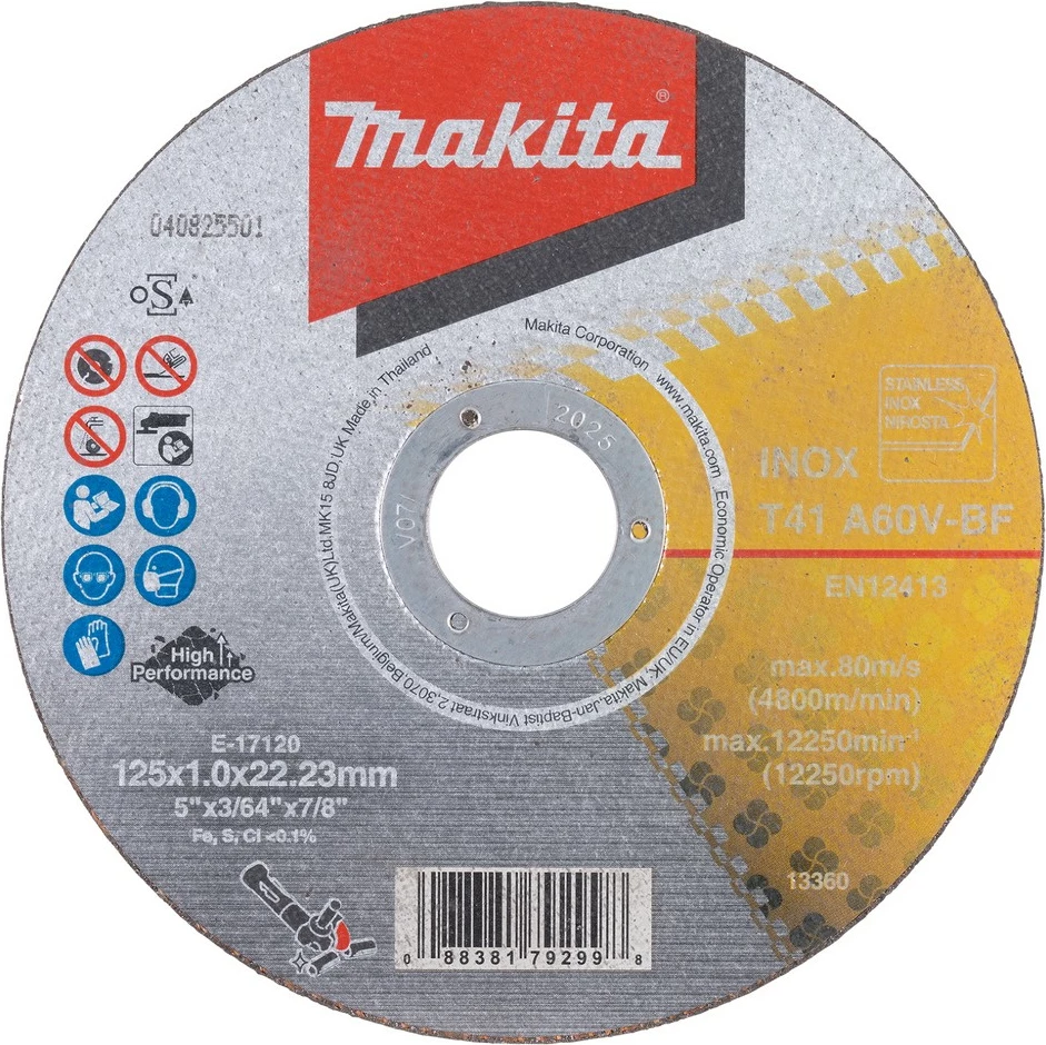 Disk prerës Makita INOX 125x1.0mm, 12 copë