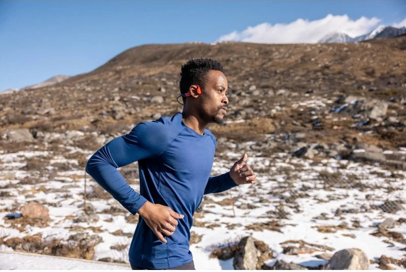 Kufje pa tela Shokz për sport, gri