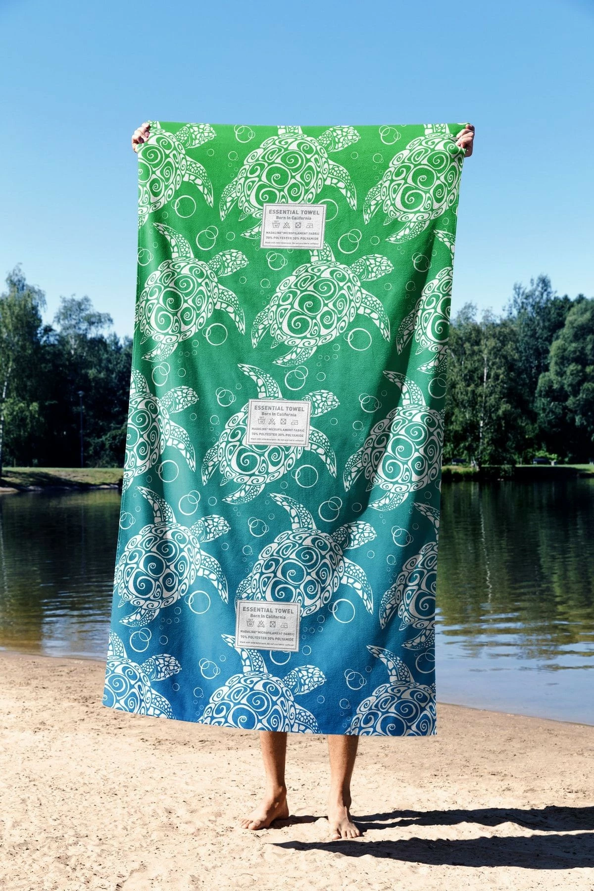 Peshqir plazhi Mijolnir, breshkë blu, 90x150cm