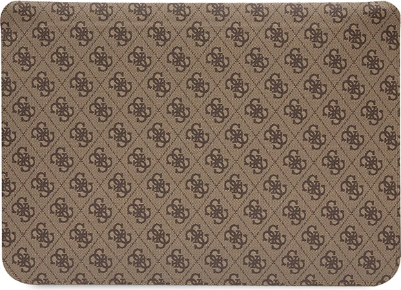 Mbështjellës laptopi Guess 4G Printed Stripes, 14", lëkurë ekologjike, Kafe