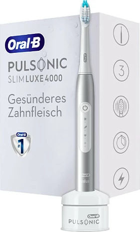 Furçë dhëmbësh elektrike Oral-B Pulsonic Slim Luxe 4000, sonike, 3 modalitete, platin