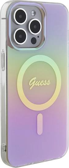 Mbështjellës Guess GUHMP15XHITSP për iPhone 15 Pro Max 6.7", MagSafe, rozë