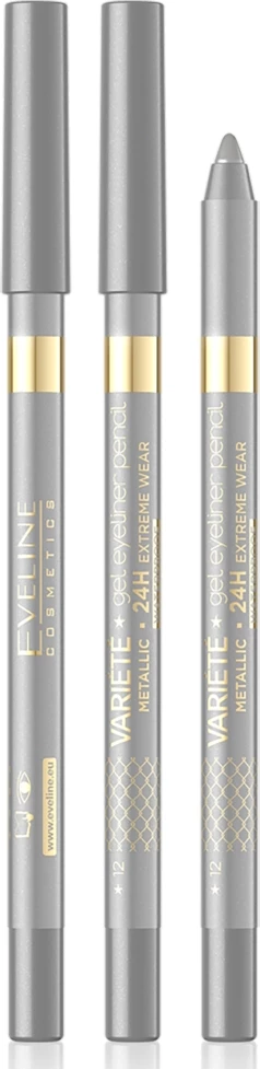 Laps për sy Eveline Cosmetics Variety Waterproof Gel Eyeliner Pencil 12 Silver, 1 copë