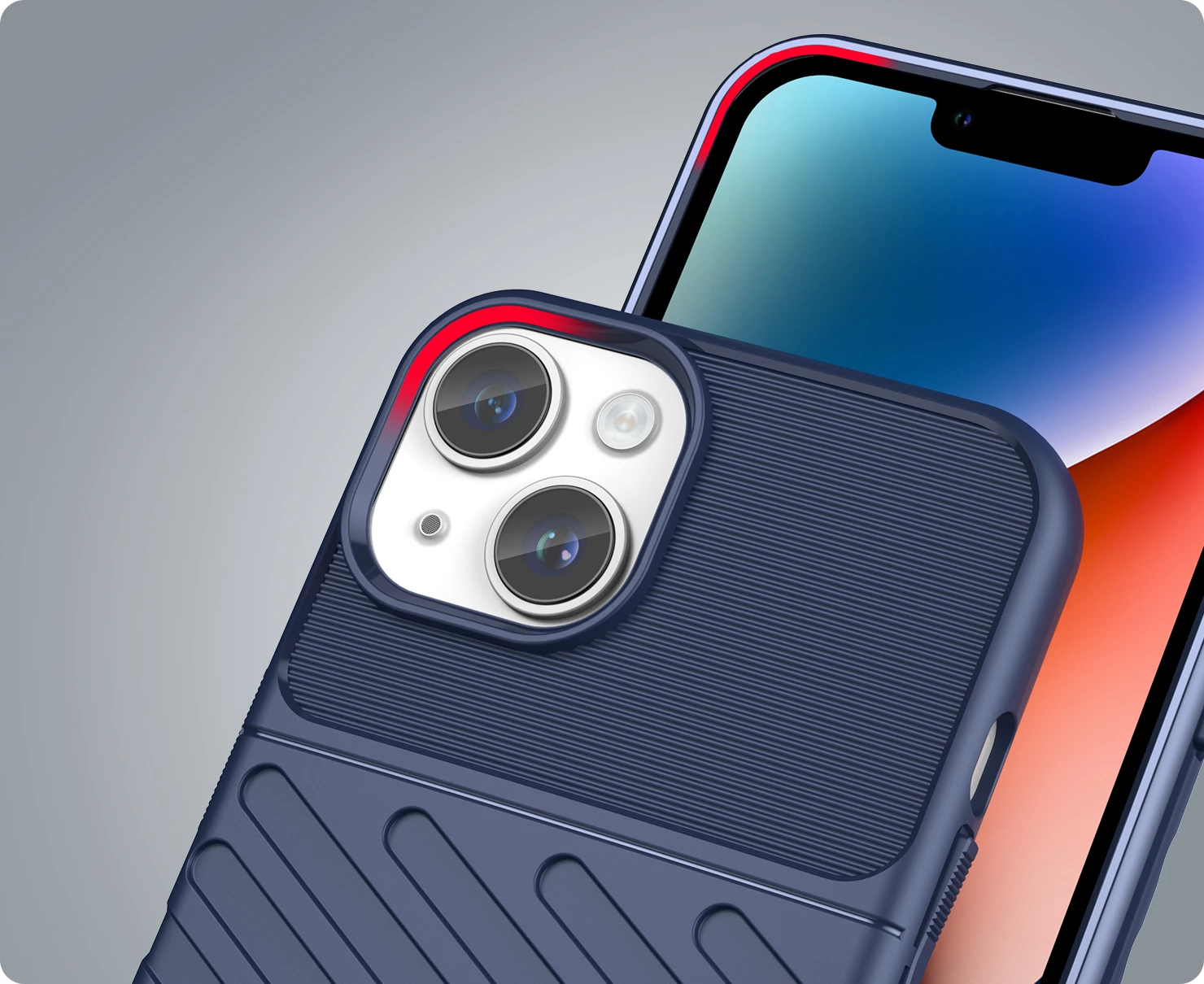 Mbështjellës Hurtel Thunder Case për iPhone 14 Plus, i blinduar, kaltër