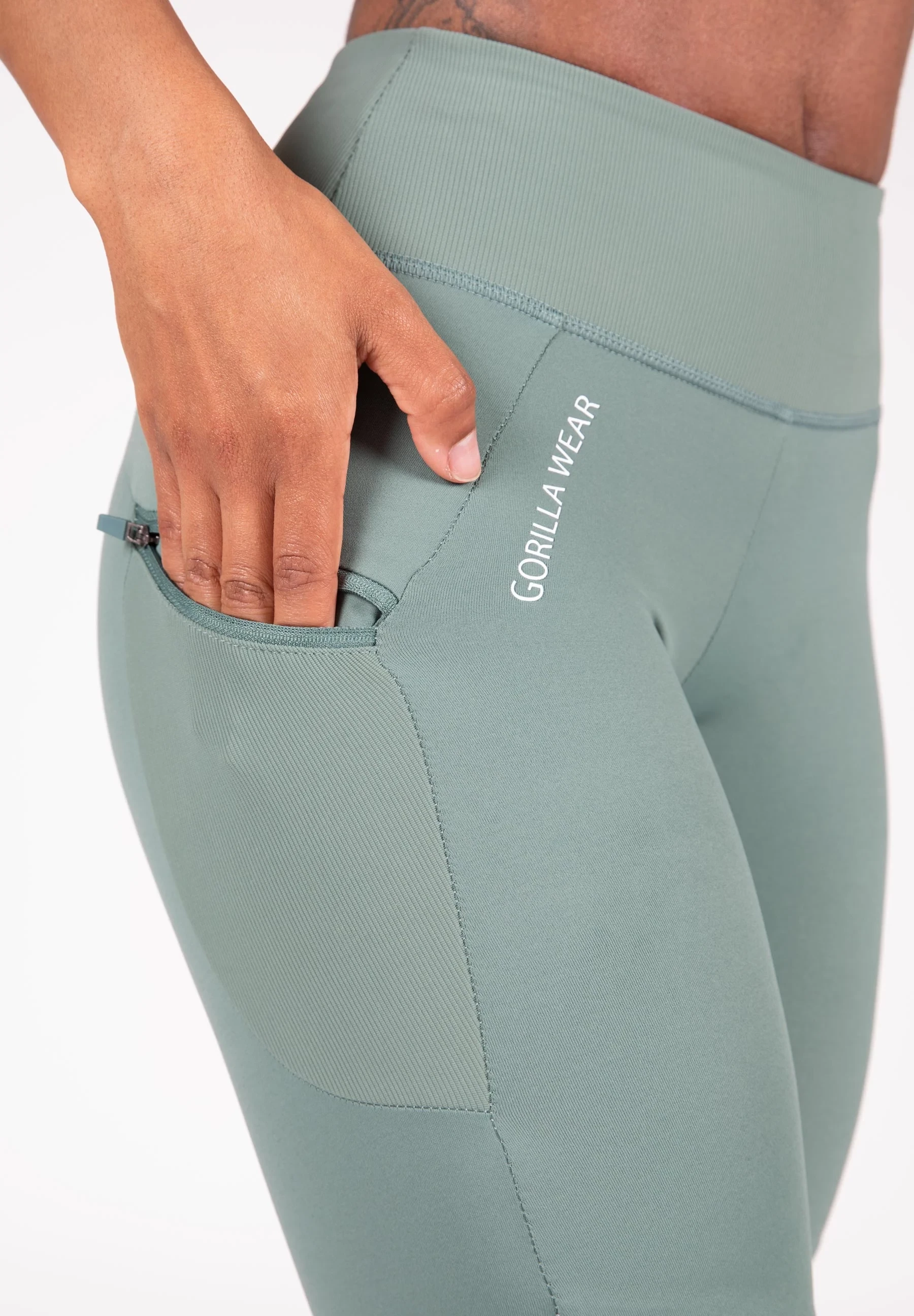 Monroe Cropped Leggings - Green [Madhësia: L]