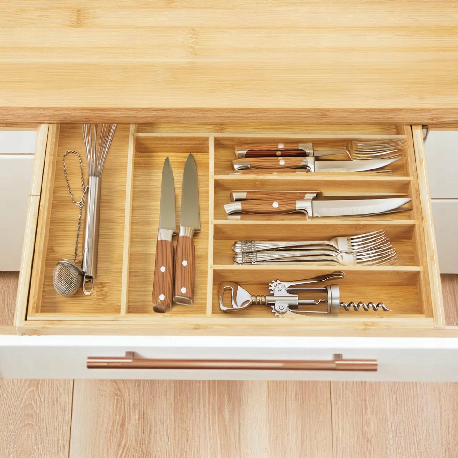 Organizues i zgjerueshëm për takëme bambu GreenBlue GB379 325-500x430x45 mm, kafe