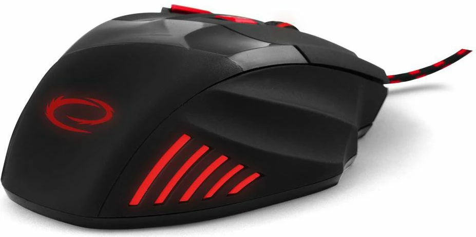 Maus gaming Esperanza Wolf MX201 (EGM201R) 2400 DPI, 7 butona, USB me kabllo, e zezë me të kuqe