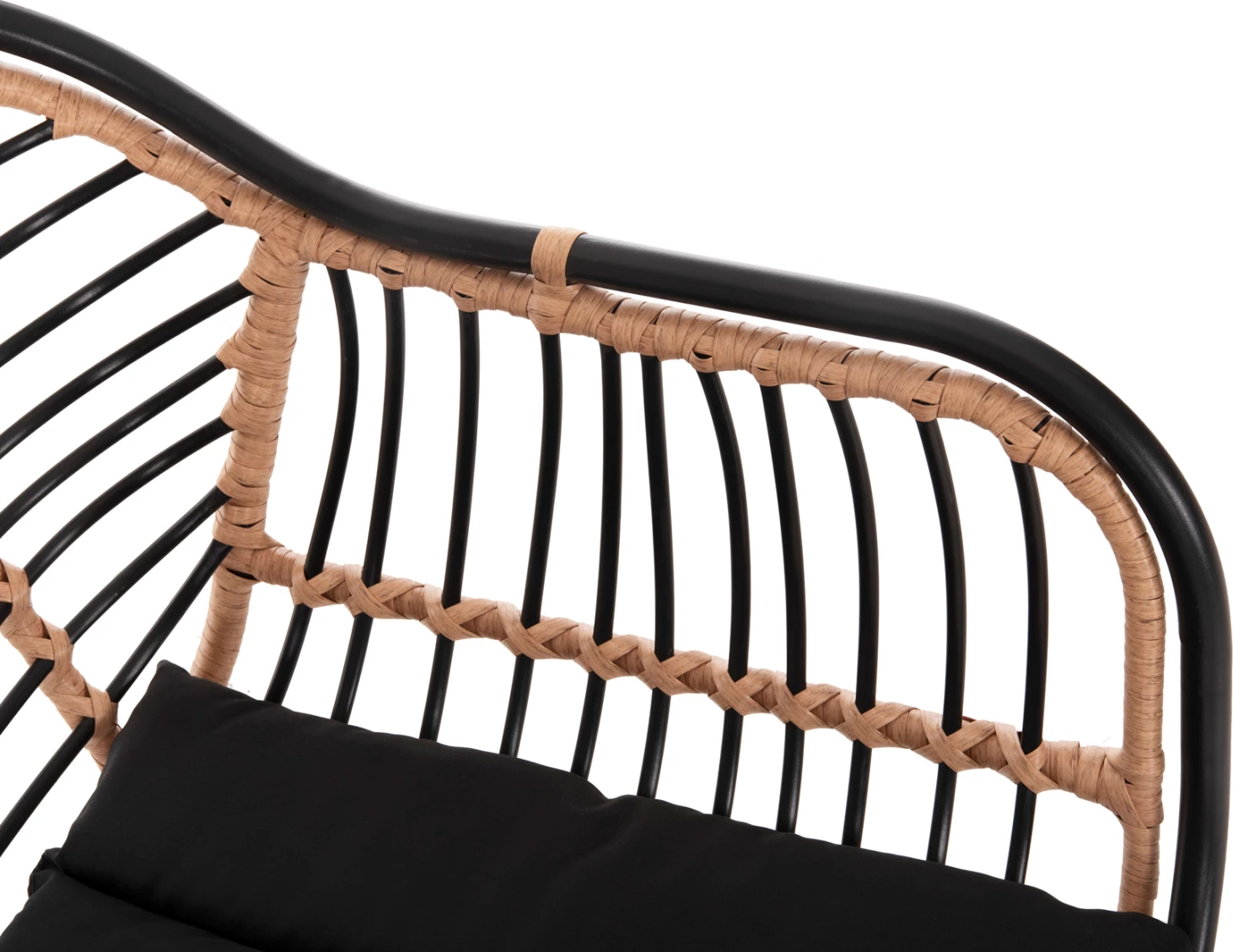 Karrige për jashtë ALLEGRA FH5663.11, kornizë metalike-P.E.RATTAN, ngjyrë bezhë dhe e zezë, 58x59x81H cm