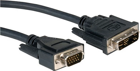 Kabllo ROLINE DVI-A (12+5) në VGA/HD15, 2 m, e zezë