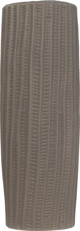 Vazo dekorative RIGE, qeramike, ngjyrë gri mat, 12x12x36cm