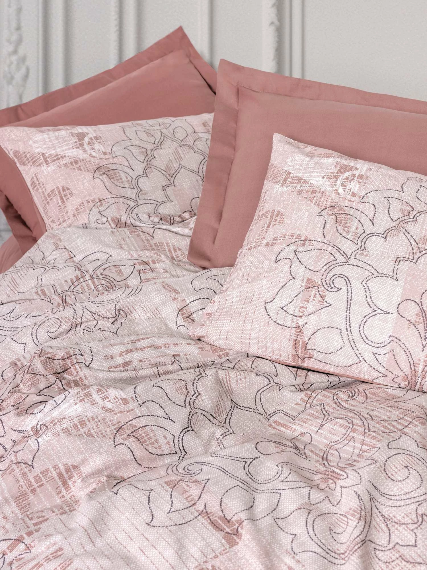 Set mbulesë jorgani njëpersonëshe, ngjyrë dusty rose, L'Essentiel Linge de Maison, Livara