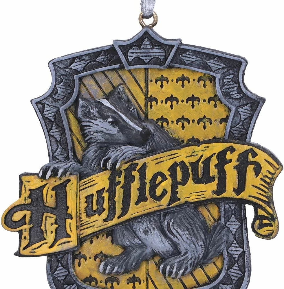 Ornament varës NEMESIS NOW Harry Potter Hufflepuff Crest, resin, e verdhë/zi