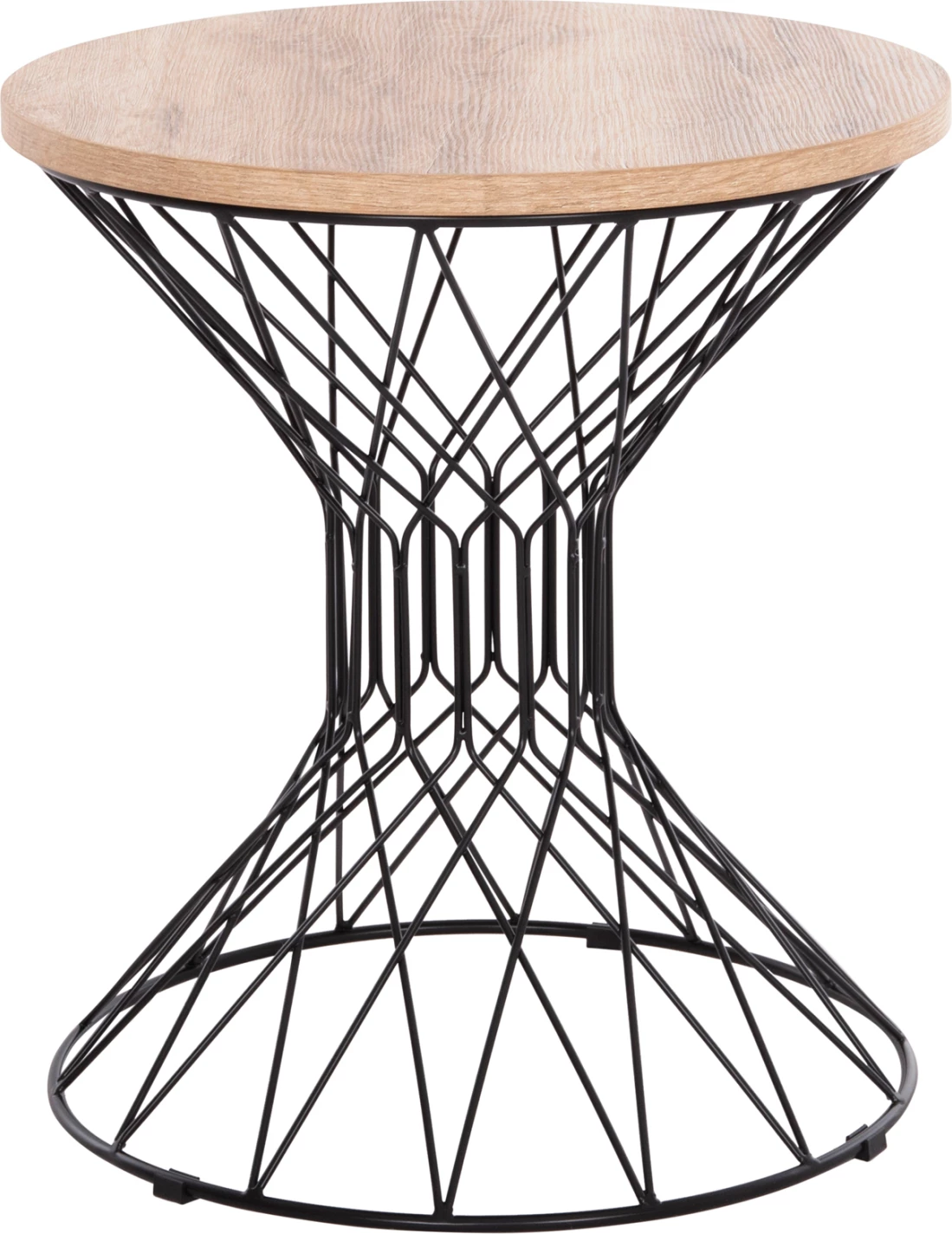 Tavolinë anësore KEON FH18038.03, sipërfaqe MDF, ngjyrë sonama, bazë metalike, Φ45x50Hcm.