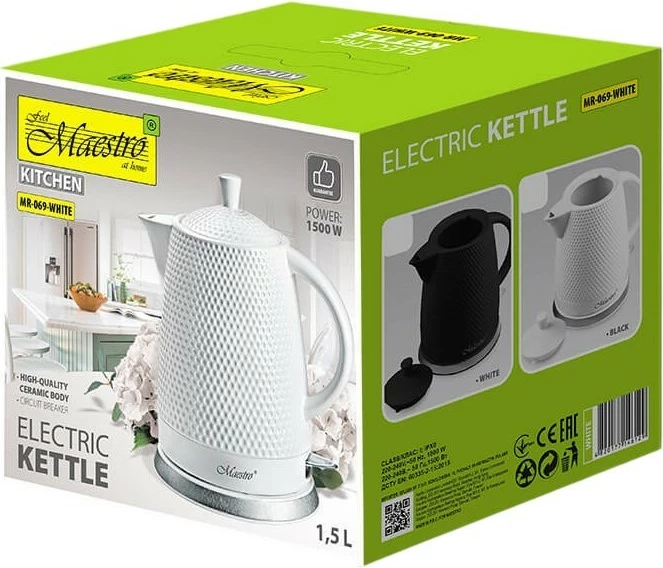 Çajnik elektrik qeramike Feel-Maestro MR-069-BLACK, 1.5L, 1500W, i zi