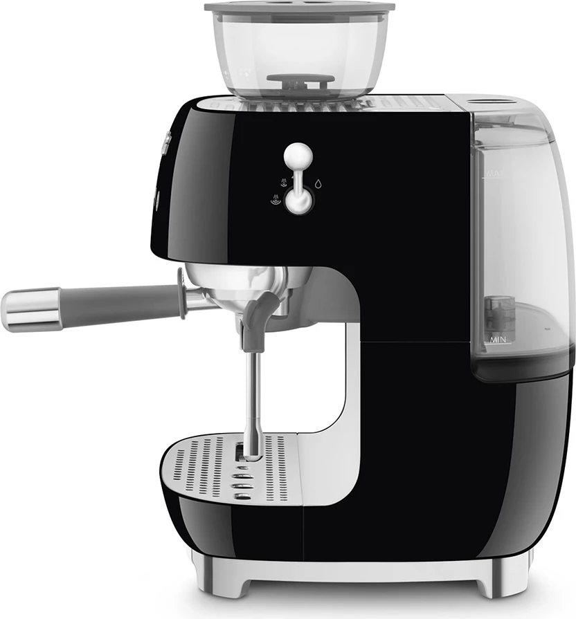 Makinë espresso Smeg 50'Style EGF03BLEU me mulli të integrum, 220-240V, e zezë