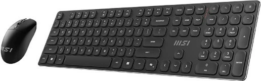 Tastierë + Maus wireless MSI FORGE K210, US layout, 2.4 GHz, DPI 1000–1600, bateri e rikarikueshme, e zezë, set 2 copë