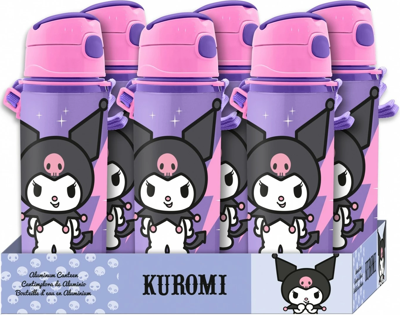 Shishe alumini, Kids Euroswan Hello Kitty Kuromi, KU00031/PK00033, 600 ml, multingjyrëshe