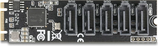 Kartelë kontrolluese M.2 në 5x SATA DeLOCK 64241, Key B+M, SATA 6Gb/s, e zezë