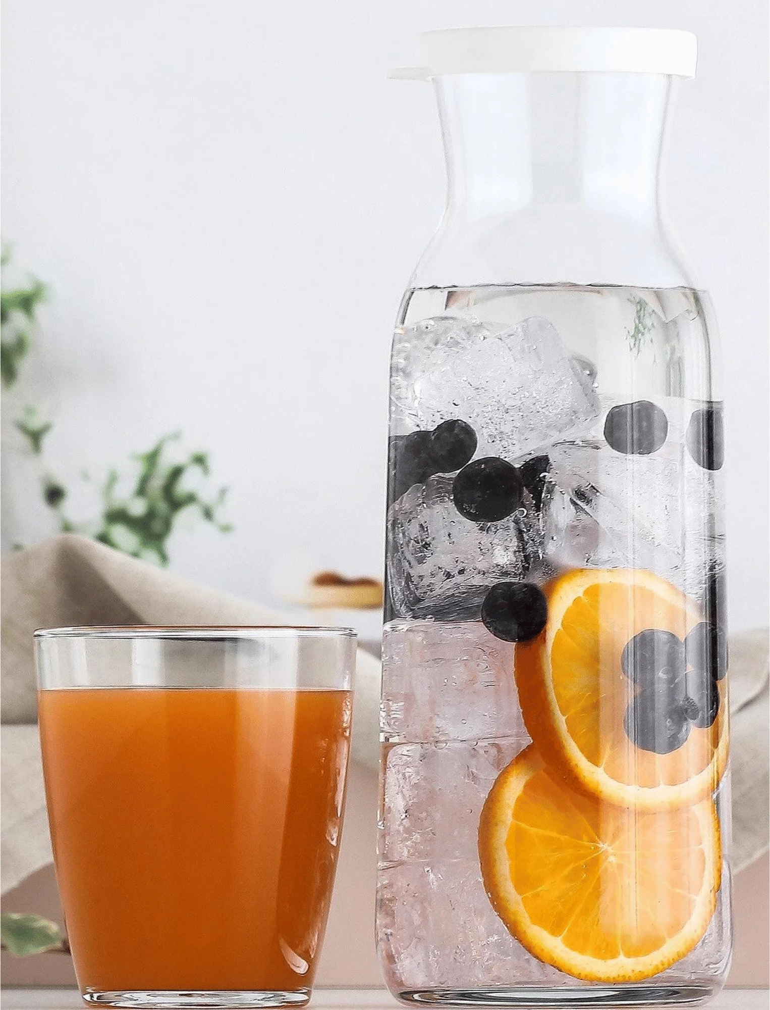 Karafë qelqi LAV Chelsea 1.2 L me kapak, transparente, set 12 copë