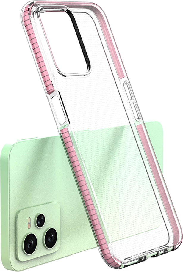 Mbështjellës Hurtel Spring Case për Realme C35, TPU, i hollë, i zi me kornizë ngjyrë