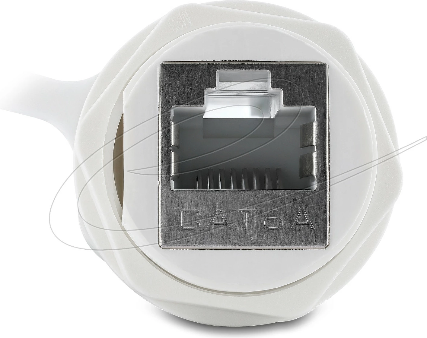 Bashkues RJ45 DeLOCK Cat6A, IP68, me fileto M23.5x1.5, i bardhë