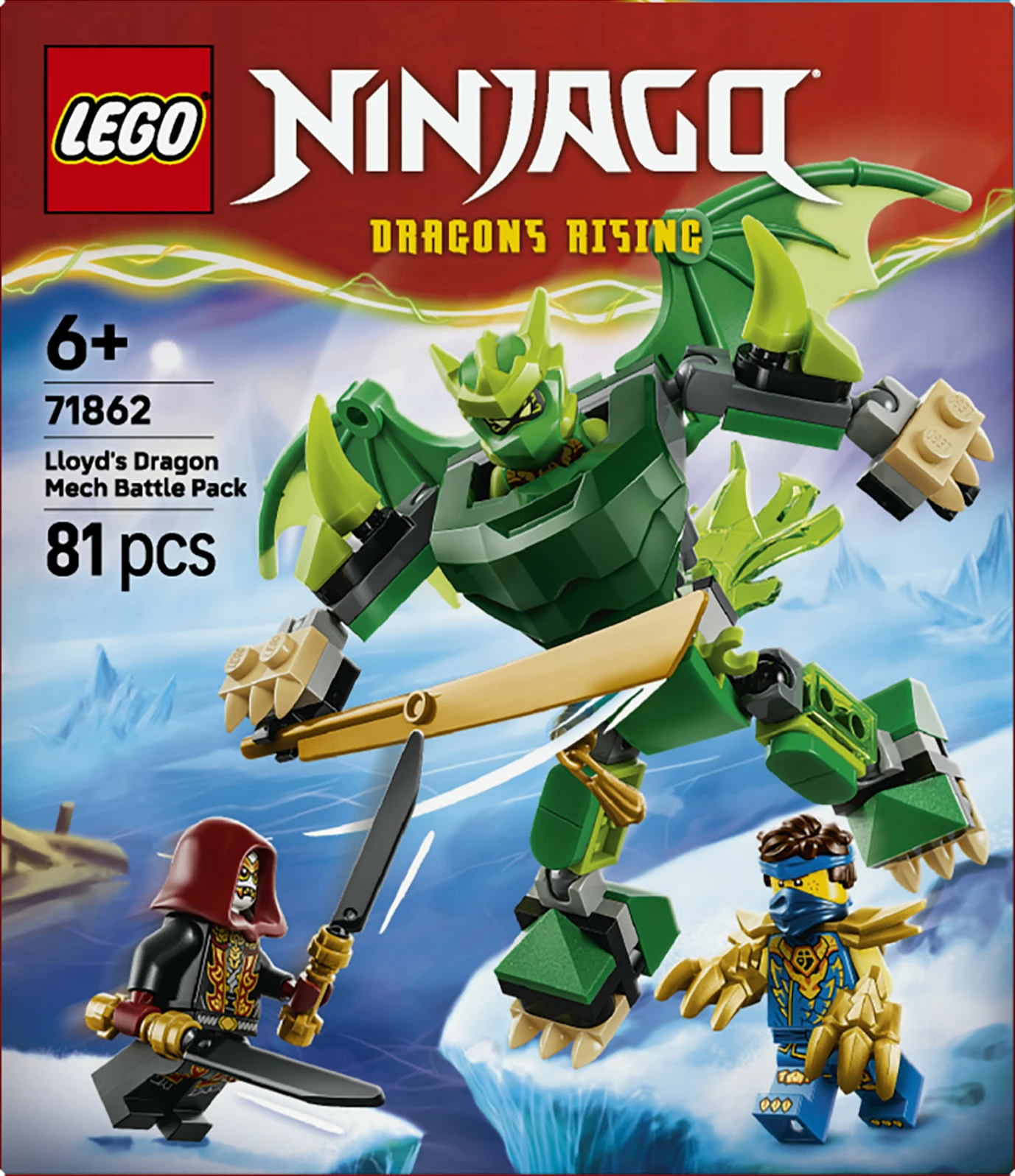 Set ndërtimi LEGO NINJAGO 71862 Lloyd's Dragon Mech Battle Pack, 81 copë, shumëngjyrësh
