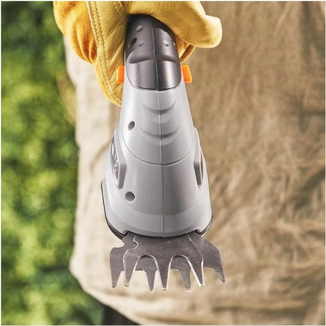 Trimmer pa kabllo 2-në-1 VONHAUS 2500259, 3.6V Li-ion, teh 10 cm + gërshërë bari 7 cm, adaptor UK/EU, gri/zi/portokalli