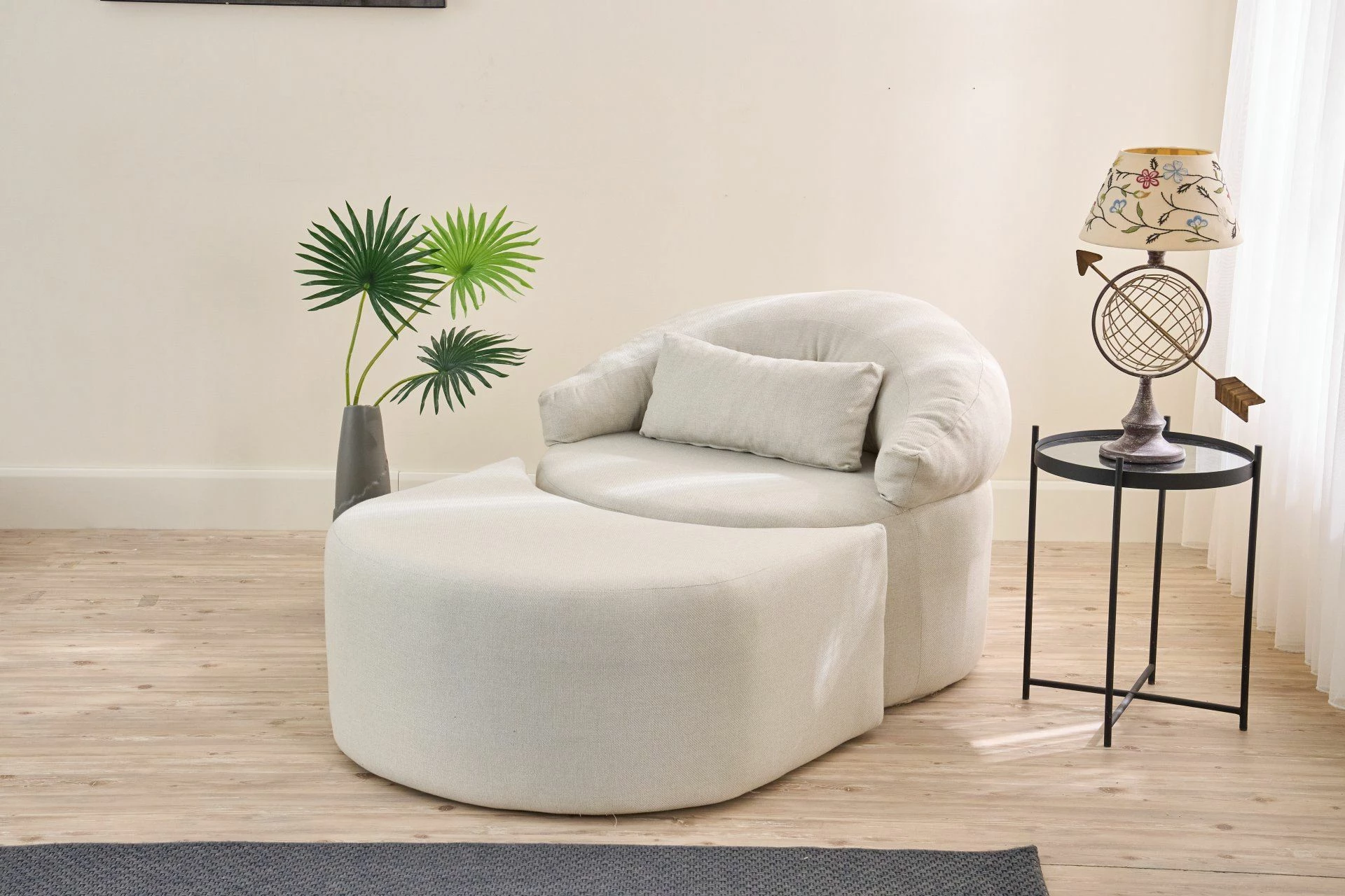 Krevat-karrige një vendës, Atelier del Sofa, Pitta, krem