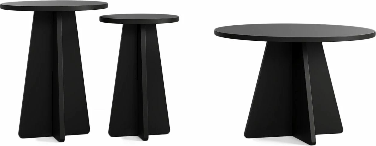 Set tavolinash kafeje Skye Decor, Mushroom 3, ngjyrë e zezë