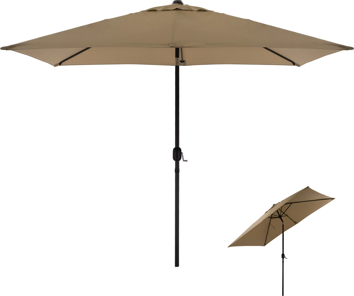 Ombrellë alumini, FH6029.02, drejtkëndëshe, ngjyrë gri dhe moka, 262x170x253 cm