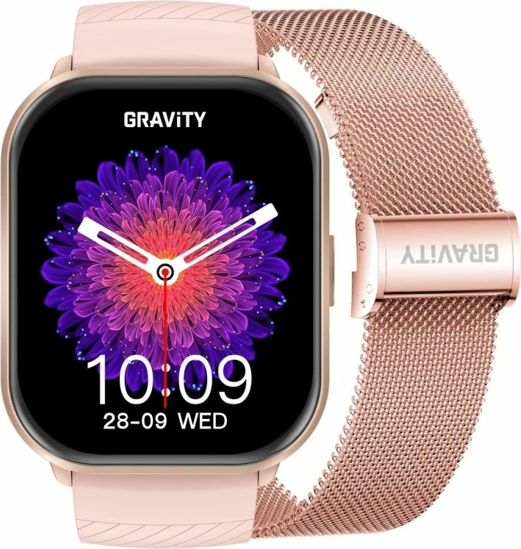 Smartwatch Gravity GT43-1, rrip rozë + byzylyk, femra
