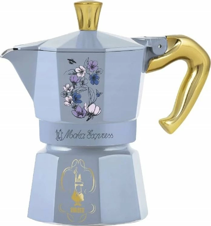 Kafetiere moka Bialetti Moka Express Bridgerton 2501020211, 3 filxhanë (150 ml), alumini, blu