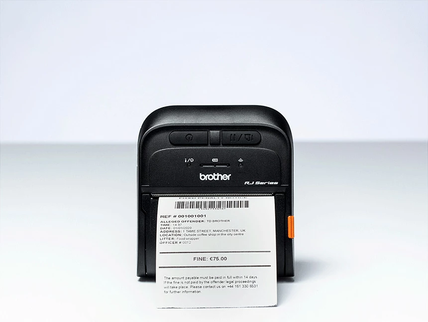 Printer mobil Brother RJ-3035B, termik direkt, Bluetooth 5.0/NFC, 203 DPI, 72 mm
