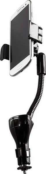 Mbajtës celulari për veturë LogiLink, karikues USB 15.5W, i zi