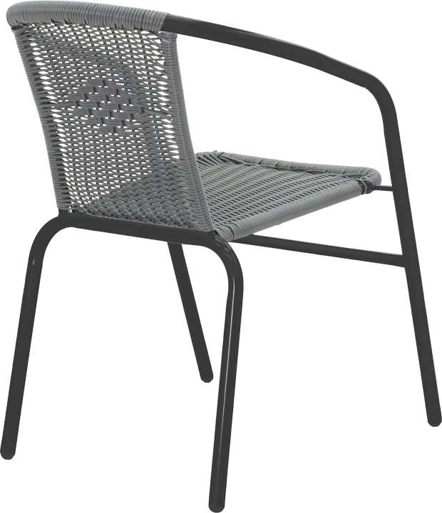 Karrige Obbi, metal i zi, ngjyrë gri, 54x56x73cm