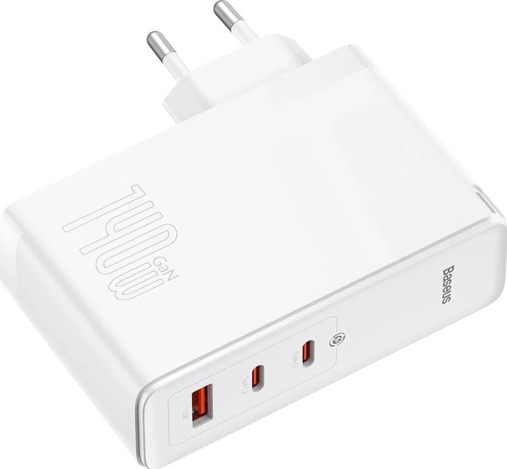Karikues rrjeti Baseus GaN5 Pro 2xUSB-C + USB, 140W, i bardhë