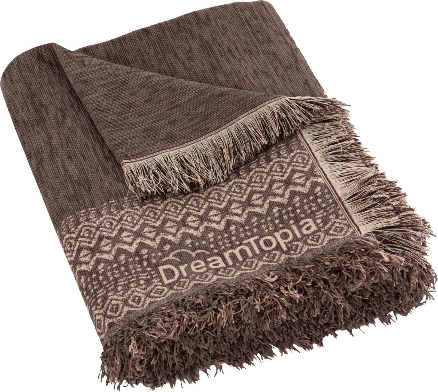 Mbulesë divani me franja DREAMTOPIA FH12165.04 ngjyrë kafe 295X170cm