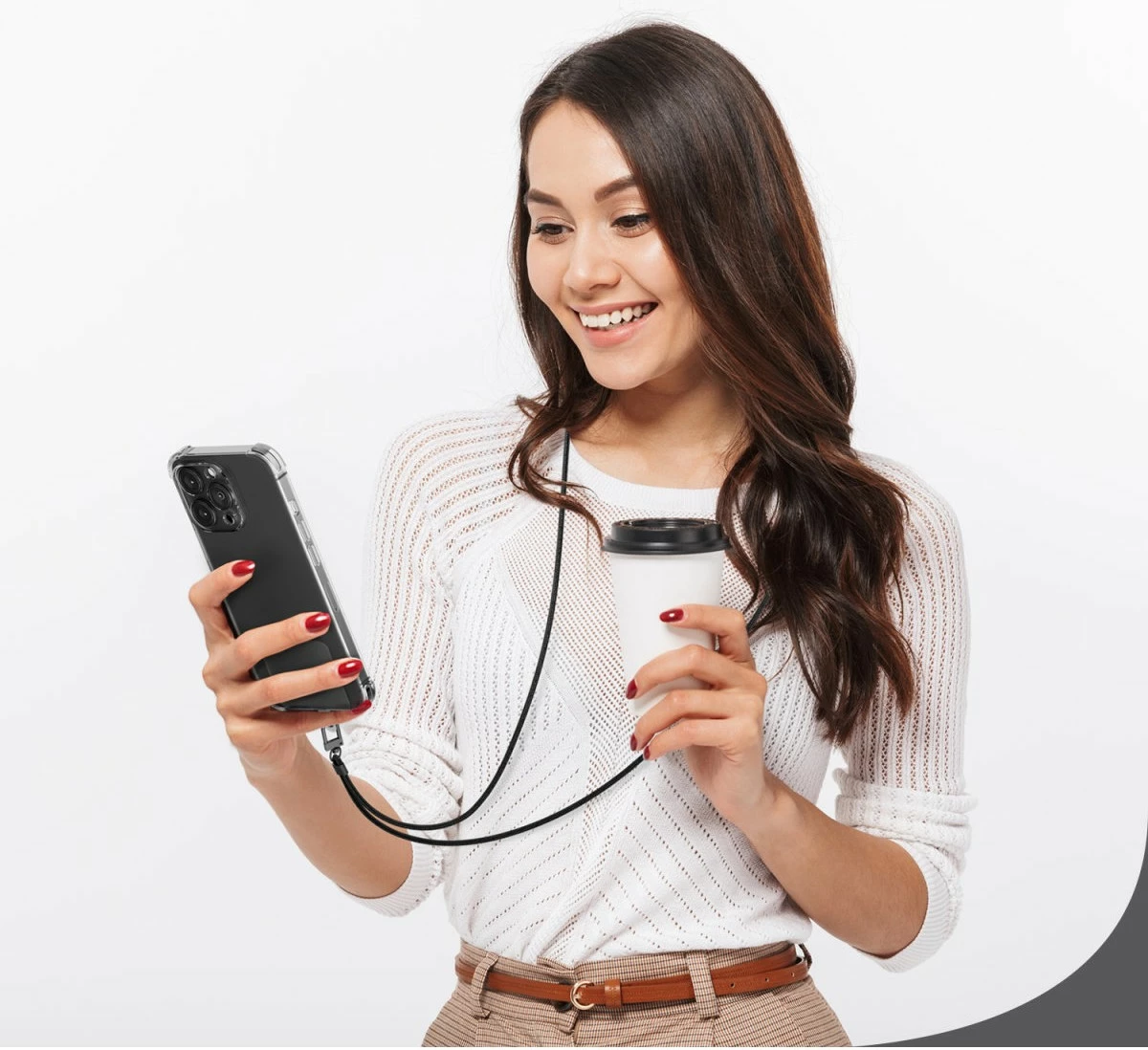 Litar telefoni 4smarts 540489, i zi, metal, plastikë e ricikluar, për celularë 5.8 - 7.0 inç