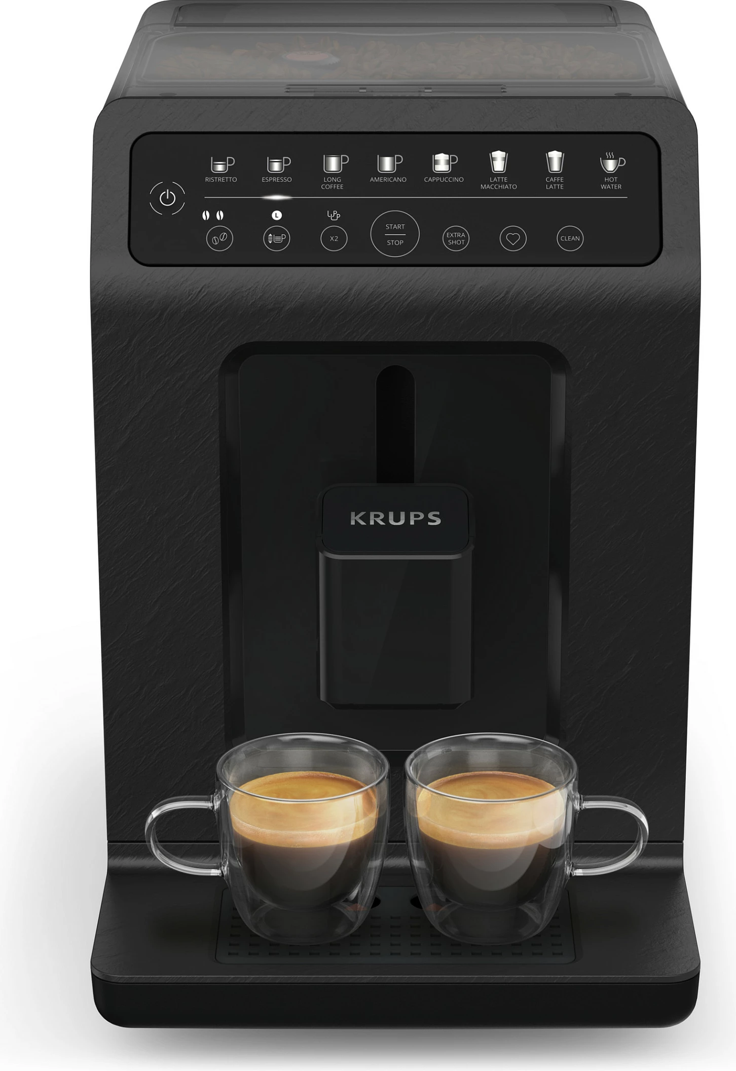 Aparat kafeje fully-automatik Krups Evidence ECOdesign, me mulli të integrum, 260 g, 2 filxhana, Slate