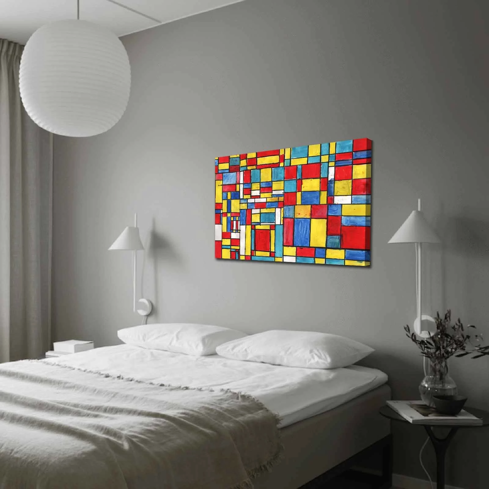 Pikturë dekorative në kanavacë, art i Kandinsky-t, shumëngjyrëshe, 70x100cm, 70100FAMOUSART-048