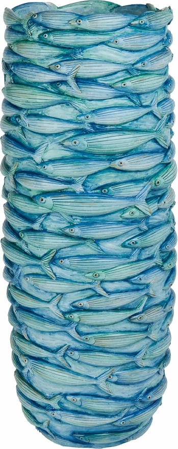 Vazo dekorative Ocean, polirezine, ngjyrë blu, 29x28x73cm