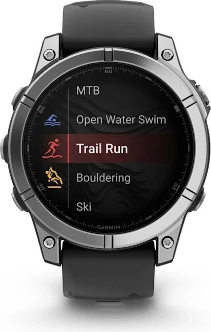 Garmin Fenix E 47mm Multisport GPS - Stainless Steel with Black Silicone Band